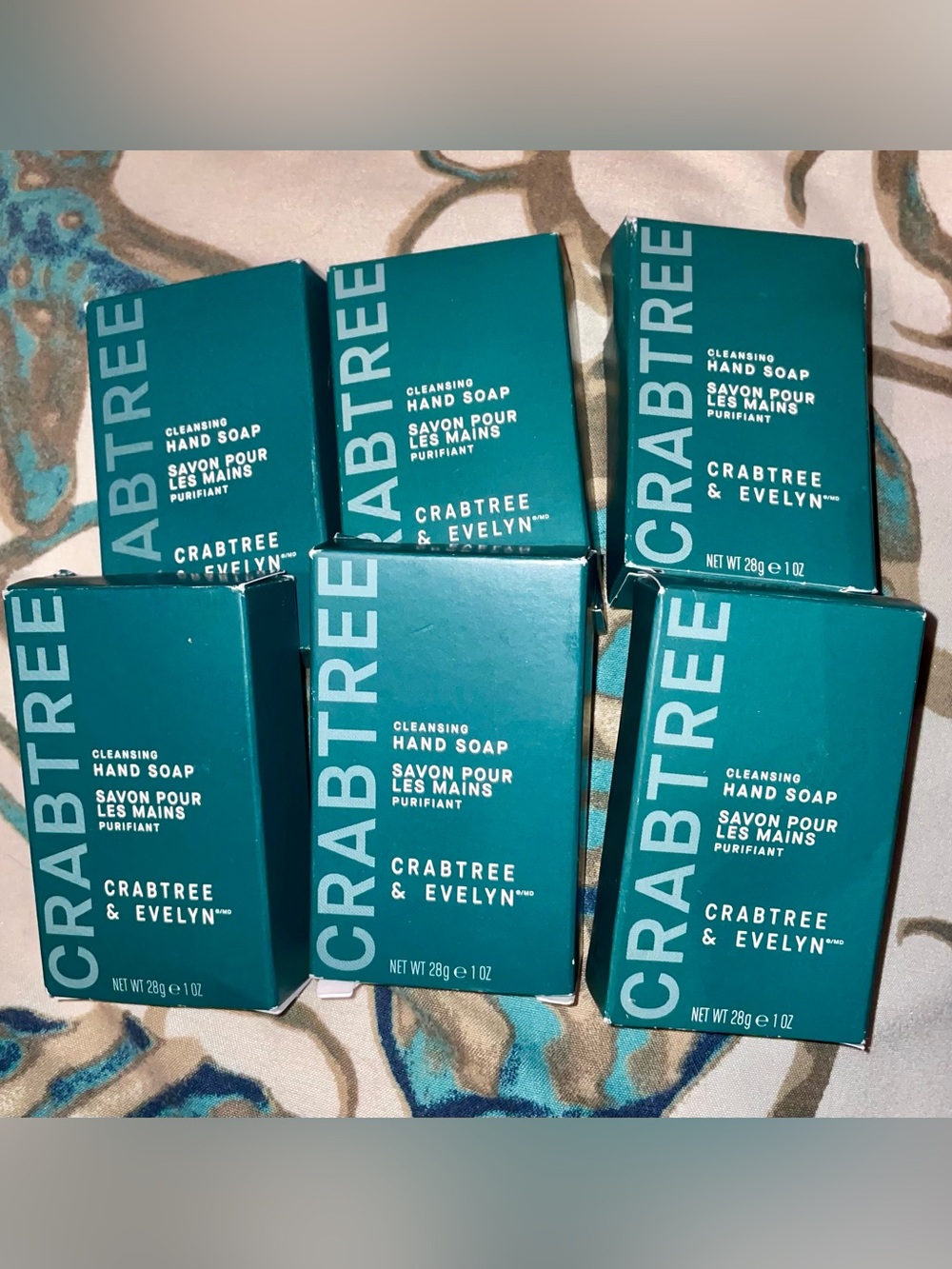 6 BARS!!! Crabtree & Evelyn Cleansing Hand Soap Bar 1oz/28g Travel Size NEW!!
